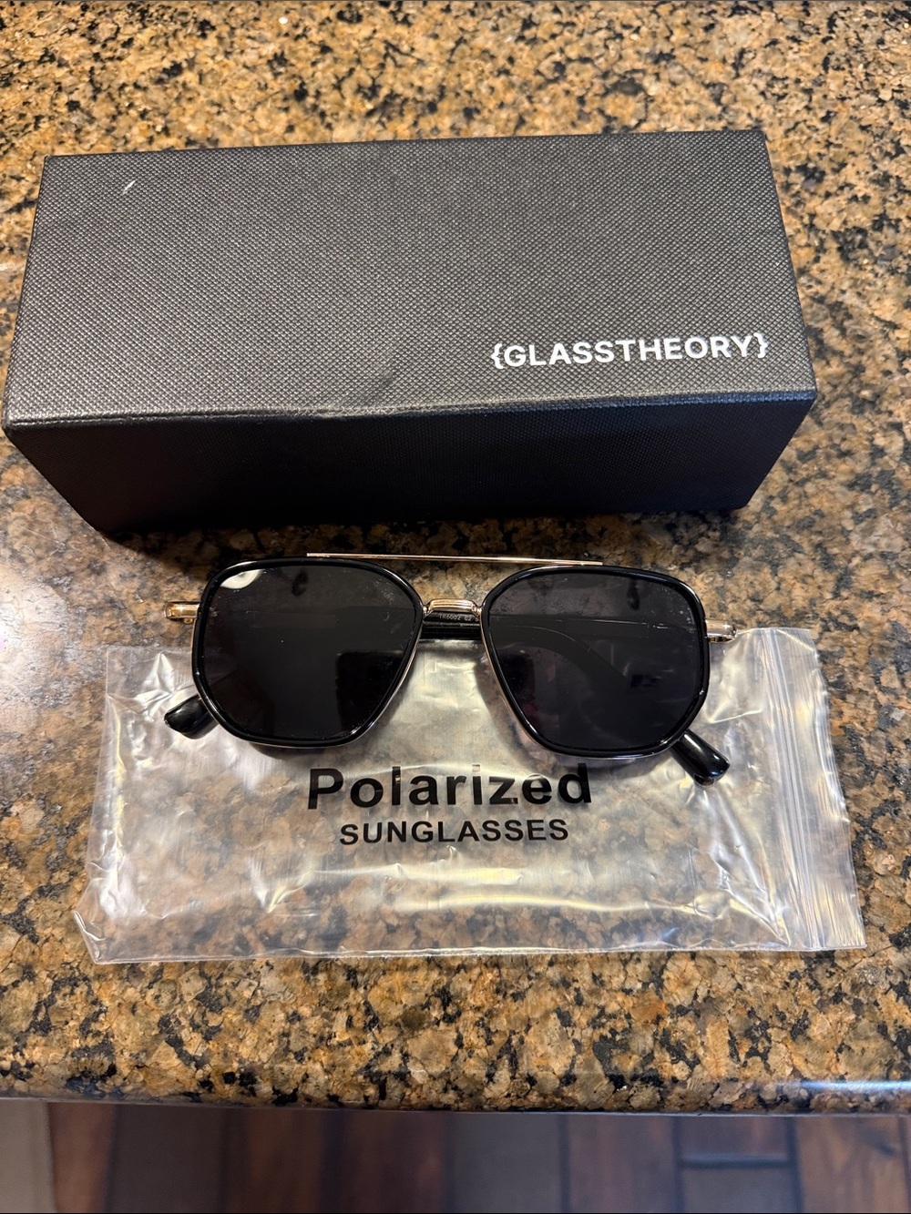 GLASSTHEORY Polarized Black Sunglasses
